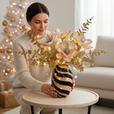Pezzi 12 • Magnolia con perle e glitter • H 50 cm