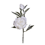4 Pezzi • Peonia con 2 fiori e neve • 70,5 cm
