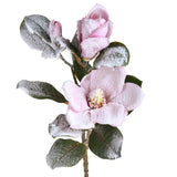 4 Pezzi • Magnolia con 3 fiori innevata • 76 cm