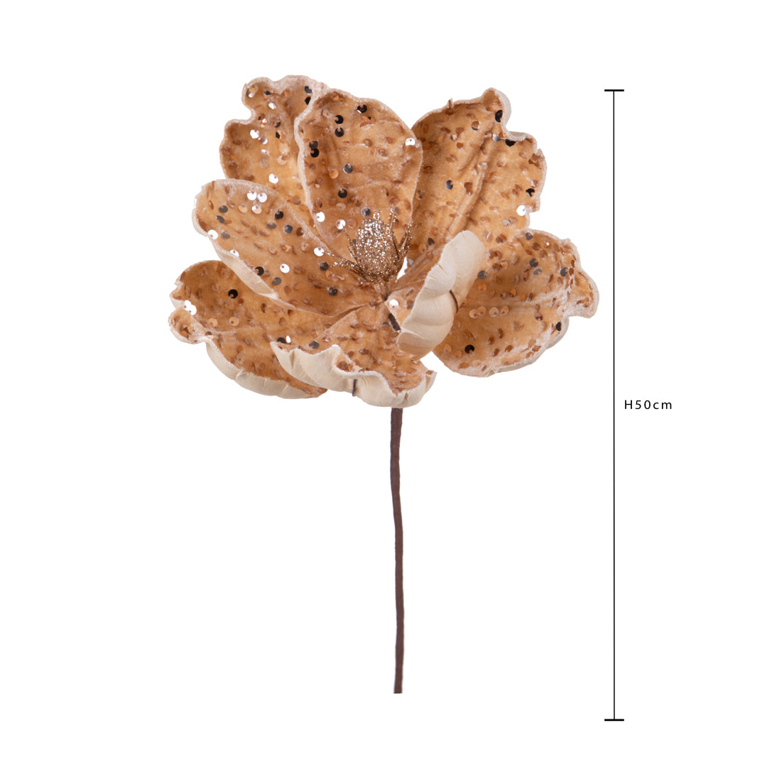 Pezzi 12 • Magnolia con paillette • H 50 cm