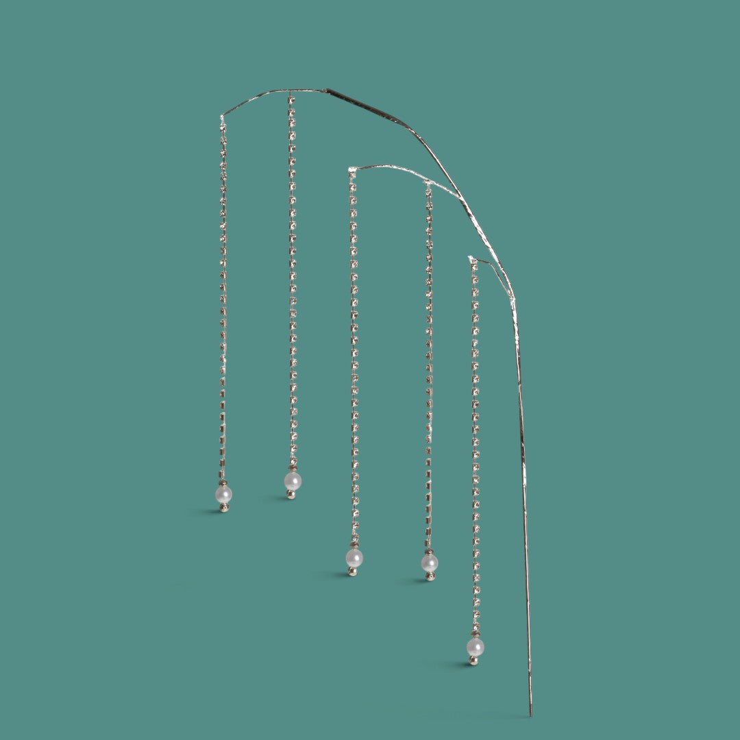 Pezzi 12 • Ramo strass con perle • H 92 cm
