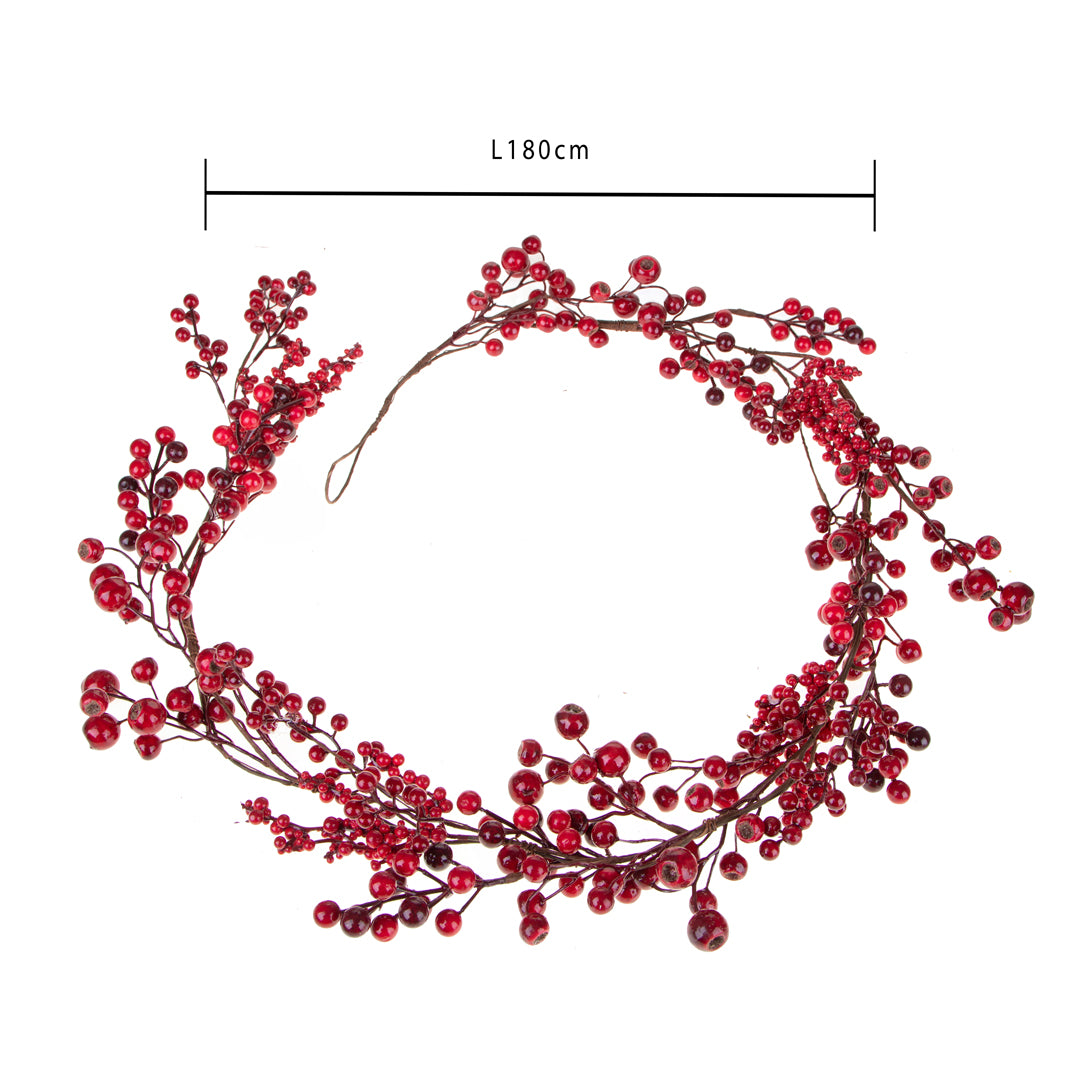 Ghirlanda con bacche rosse • H 180 cm