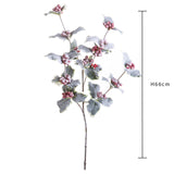 6 Pezzi • Agrifoglio ramo per 3 innevato • 65 cm