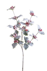 6 Pezzi • Agrifoglio ramo per 3 innevato • 65 cm