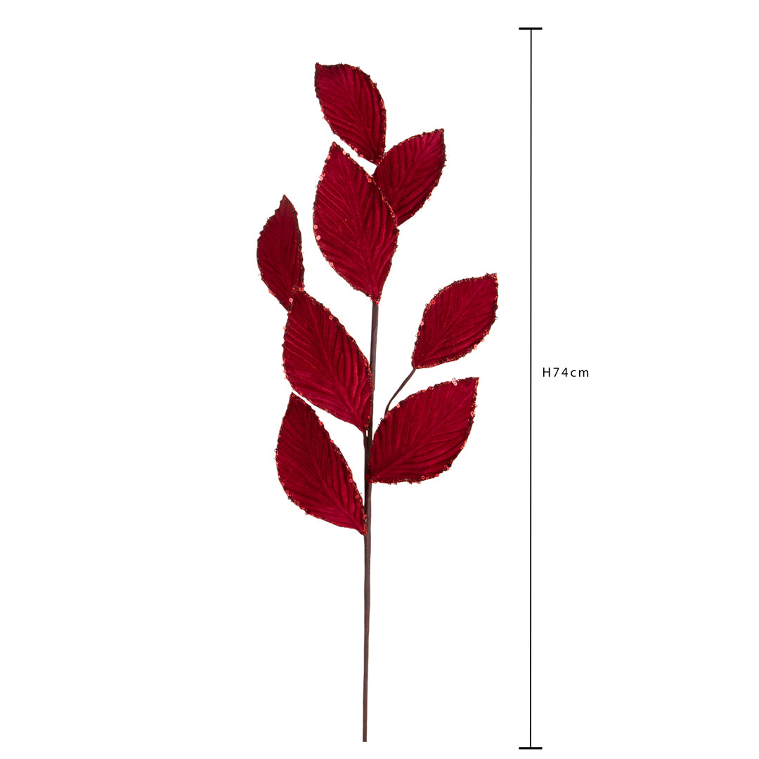 Pezzi 12 • Ramo faggio velvet con dots • H 74 cm