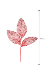 Pezzi 12 • Foglia x 3 con glitter • H 76 cm