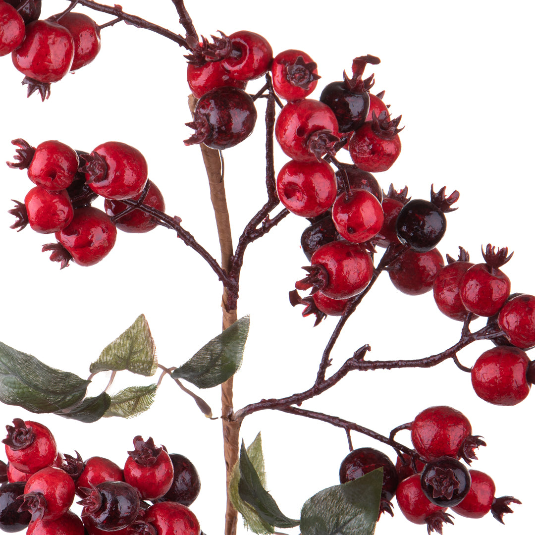 Pezzi 6 • Ramo rosa selvatica rosso • H 80 cm
