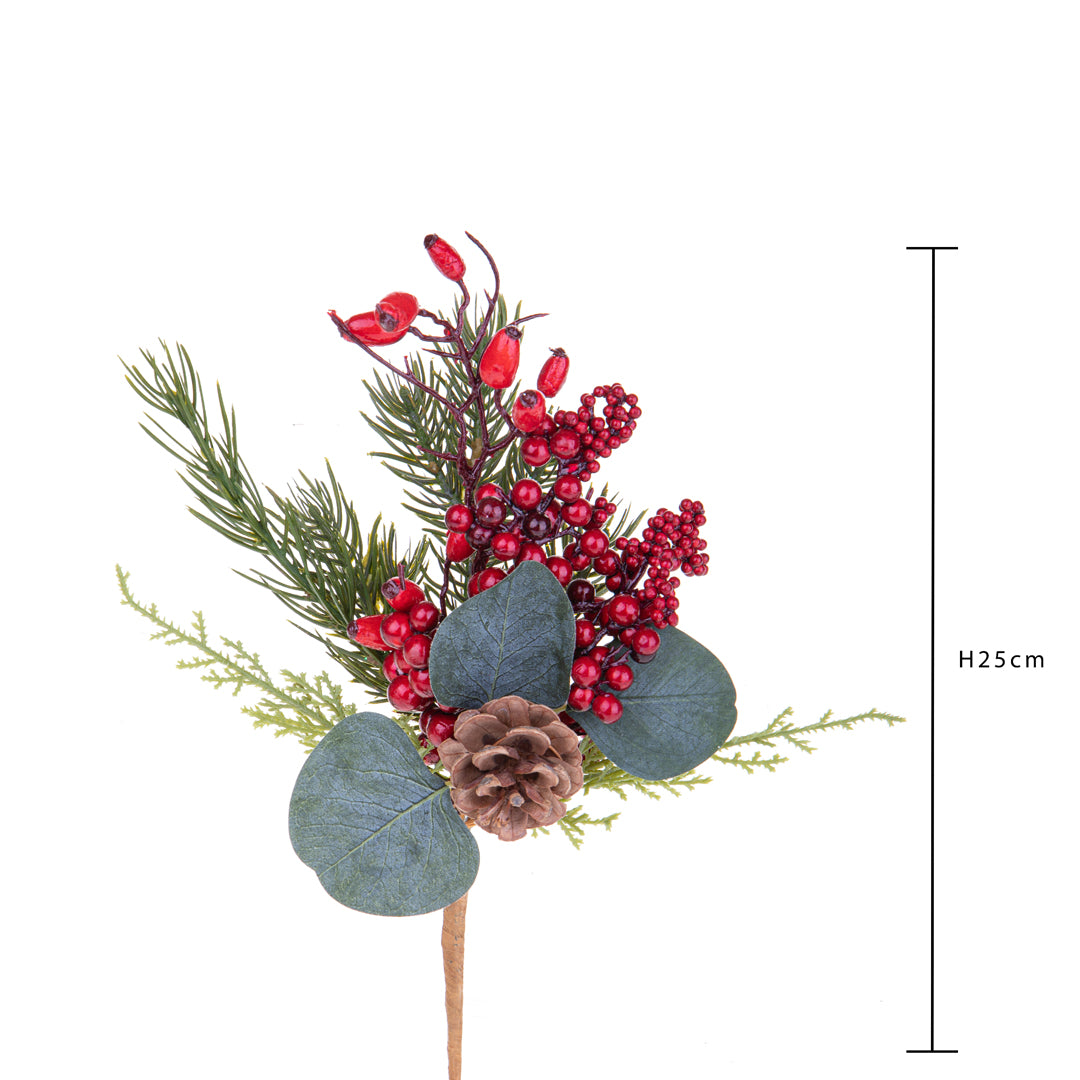 12 Pezzi • Ramo con eucalipto • 25 cm