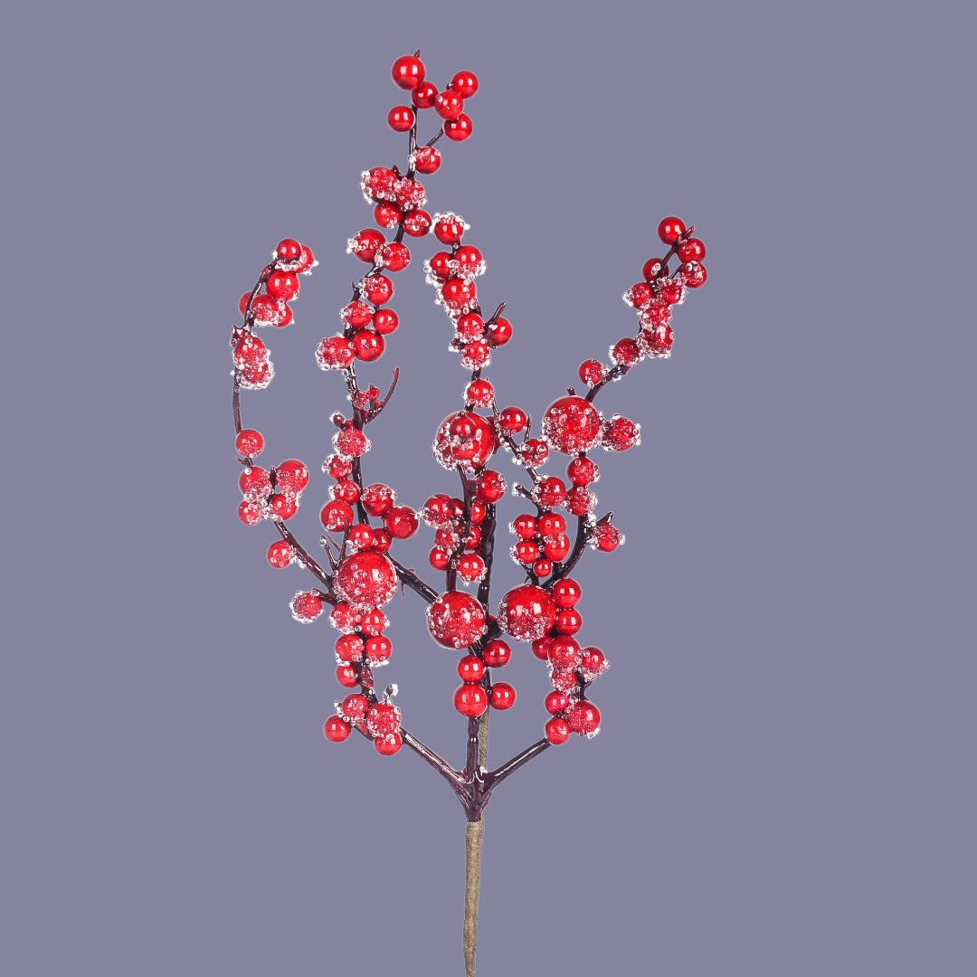 Pezzi 12 • Ramo ilex ghiacciato • H 35 cm