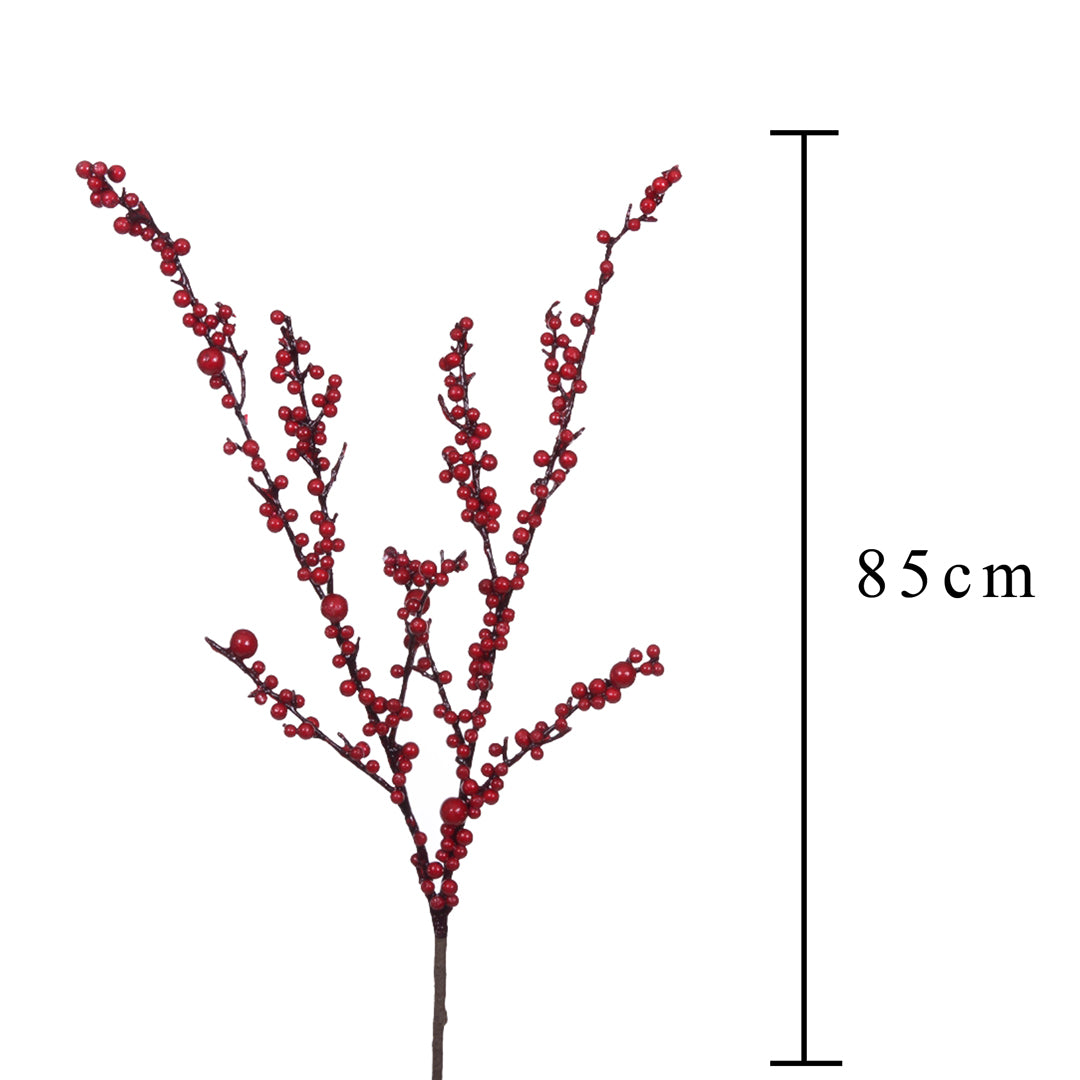 Pezzi 12 • Ramo ilex bacche rosse • H 85 cm