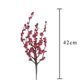6 Pezzi • Ramo ilex con bacche rosse • 42 cm