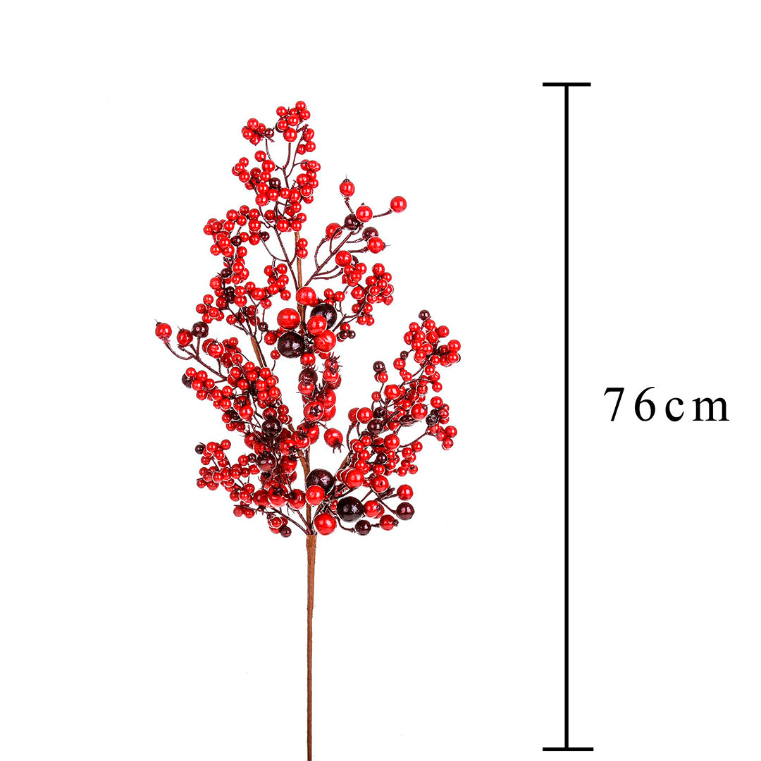 3 Pezzi • Tralcio bacche e ilex • 76 cm