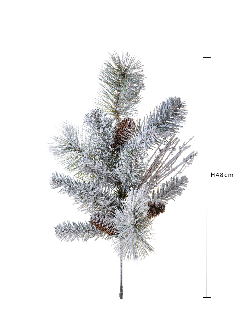 6 Pezzi • Pino con neve 12 tips • 48 cm