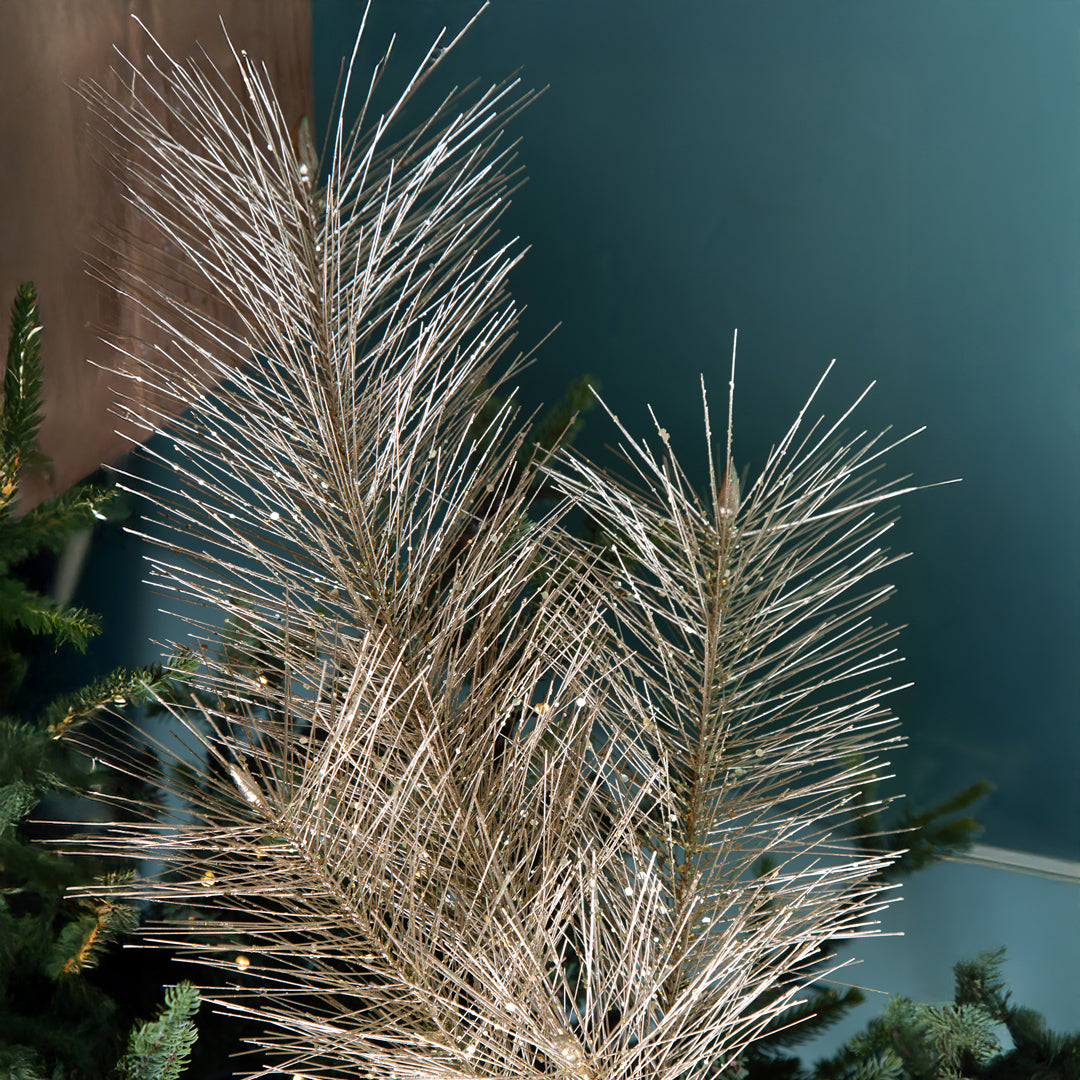 Pezzi 6 • Ramo pino con glitter • H 111 cm