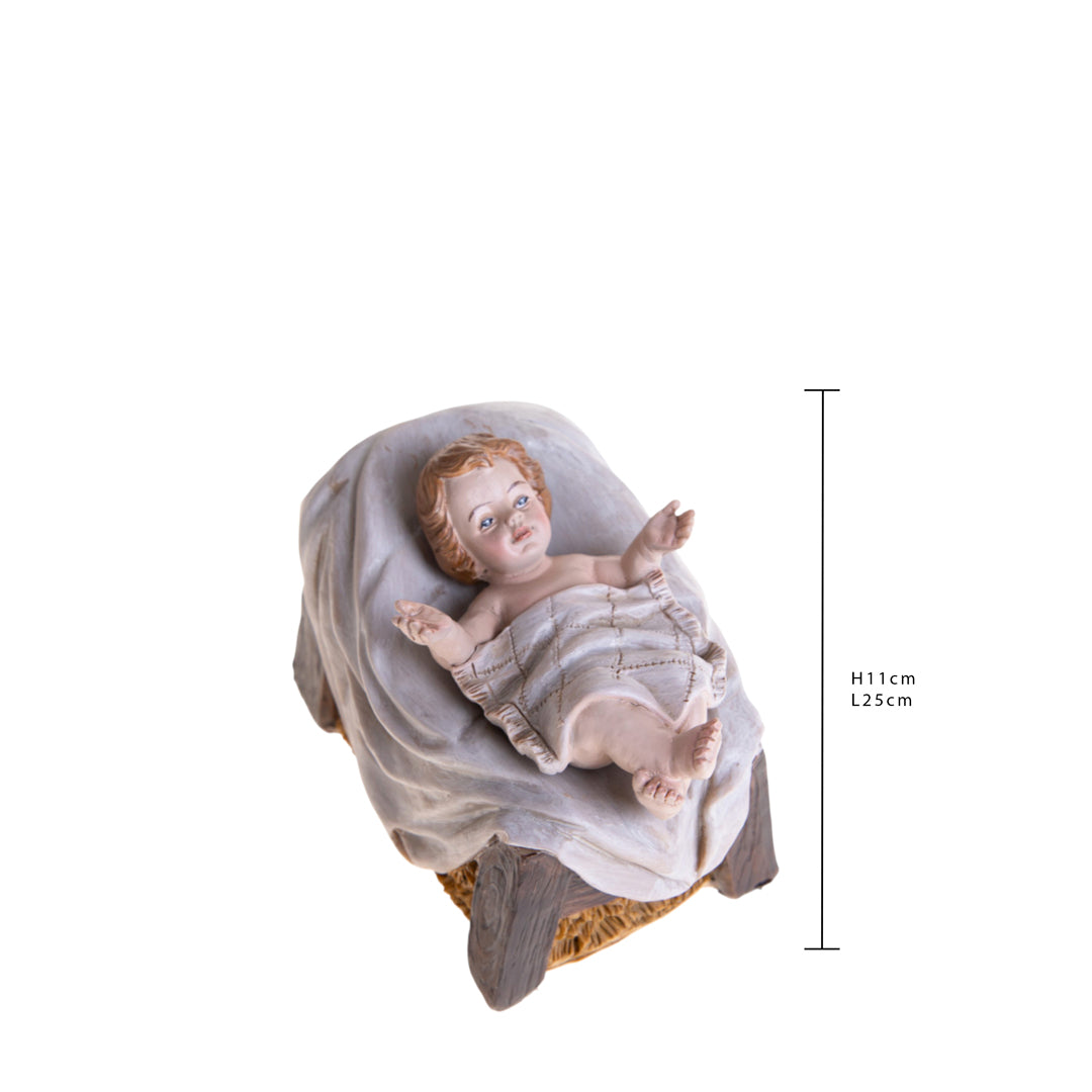 Pezzi 2 • Gesu'bambino con culla • H 11 cm