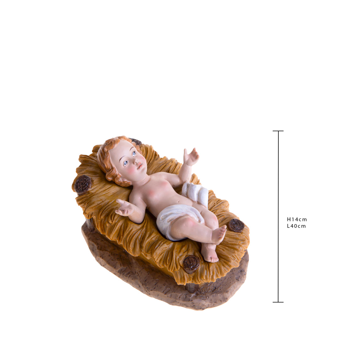 Gesu'bambino con culla • H 14 cm