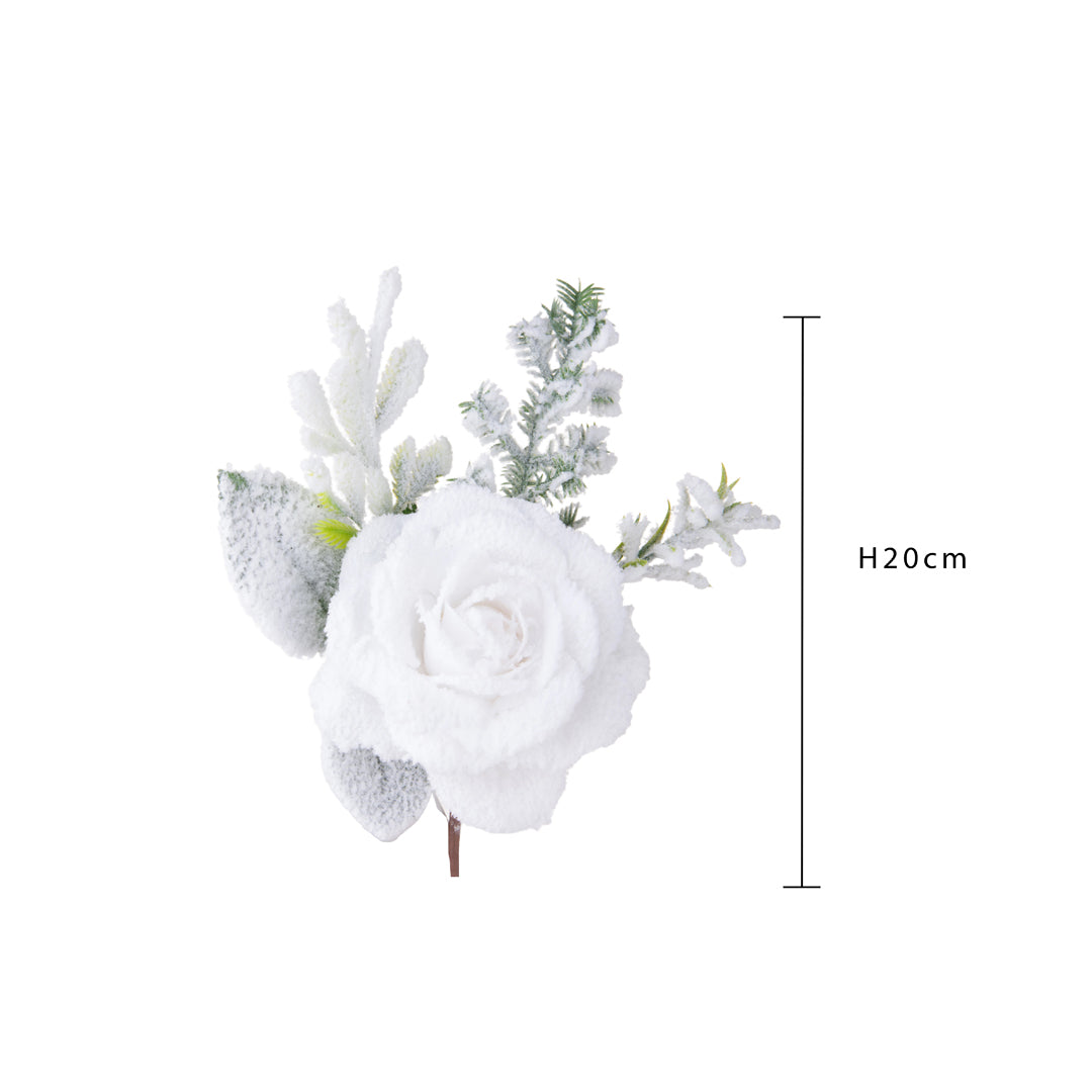 12 Pezzi •  Pick Rosa con Neve  • 20 cm