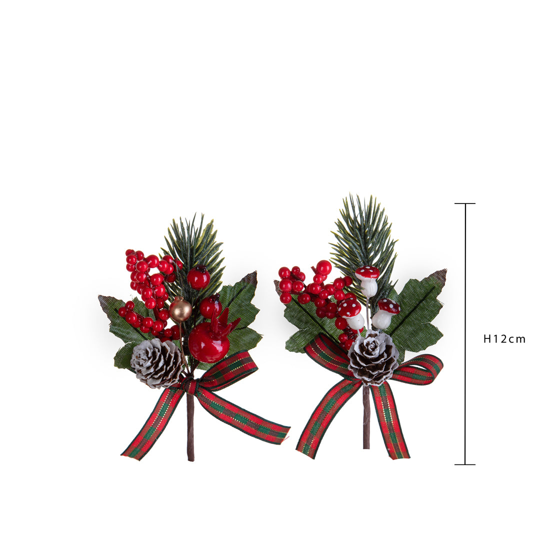 Pezzi 12 • Pick con funghi e mele • H 12 cm