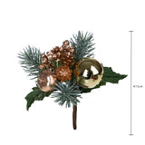 Pezzi 12 • Pick con meline e sfera natale • H 13 cm