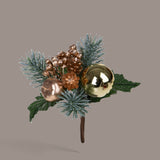 Pezzi 12 • Pick con meline e sfera natale • H 13 cm