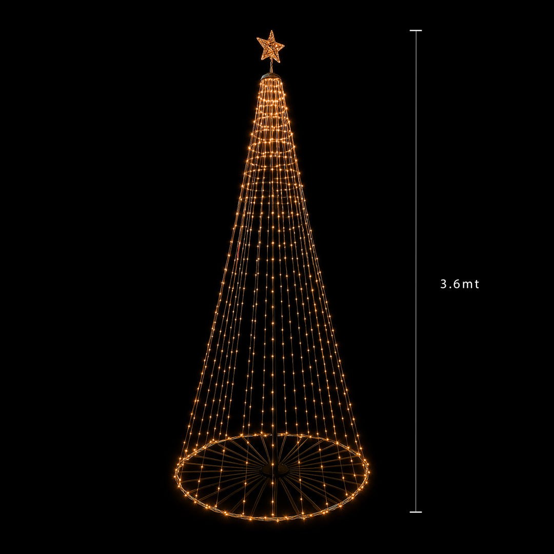 Led/albero 3,60 mt 1070 led da esterno 10% flas • H 360 cm