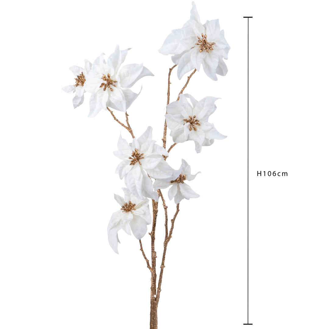 Pezzi 6 • Ramo poinsettia • H 106 cm