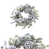 Corona con Pigne e Neve  • 46 cm