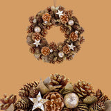 Corona natale con stelle-pigne • H 30 cm