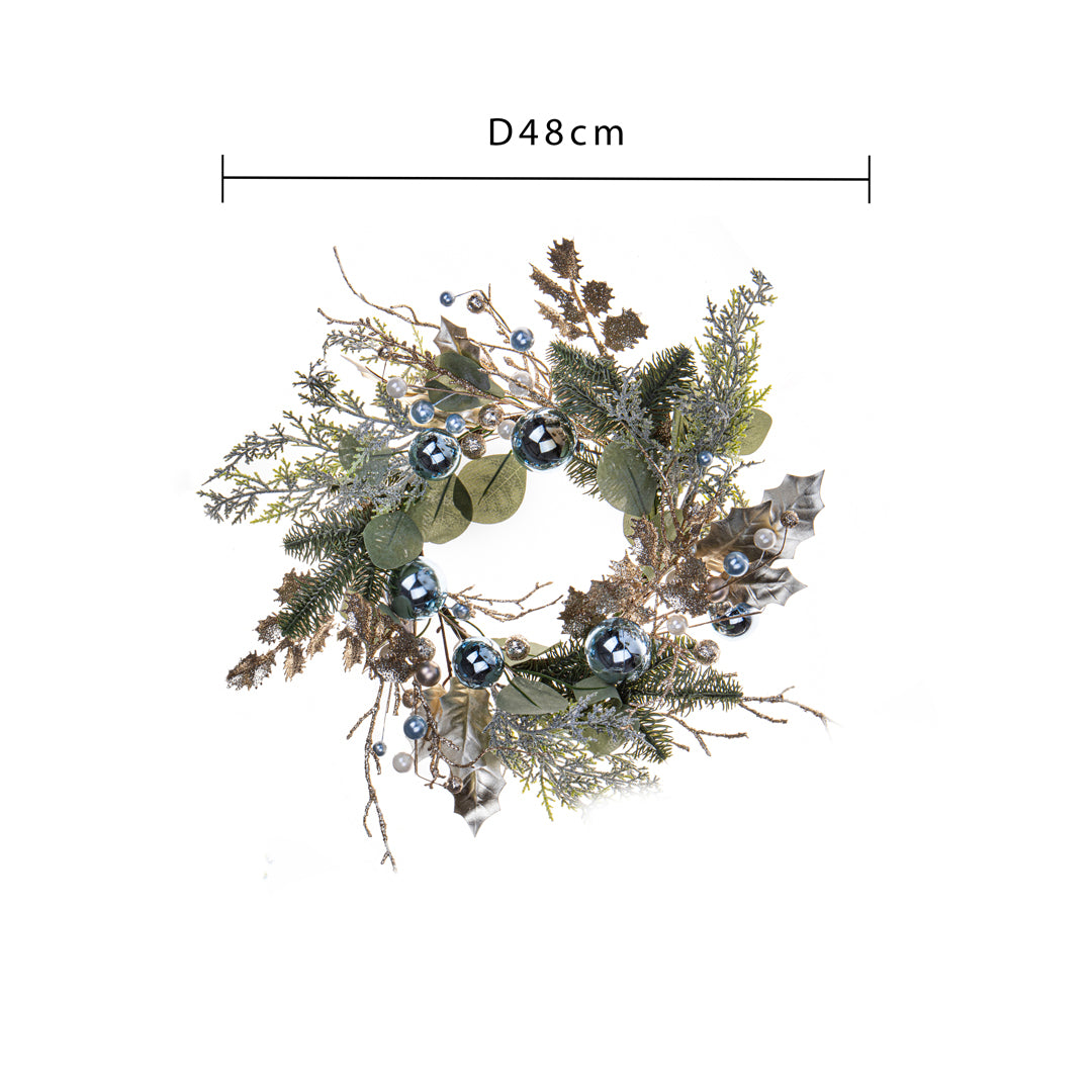 Corona con sfere • H 48 cm