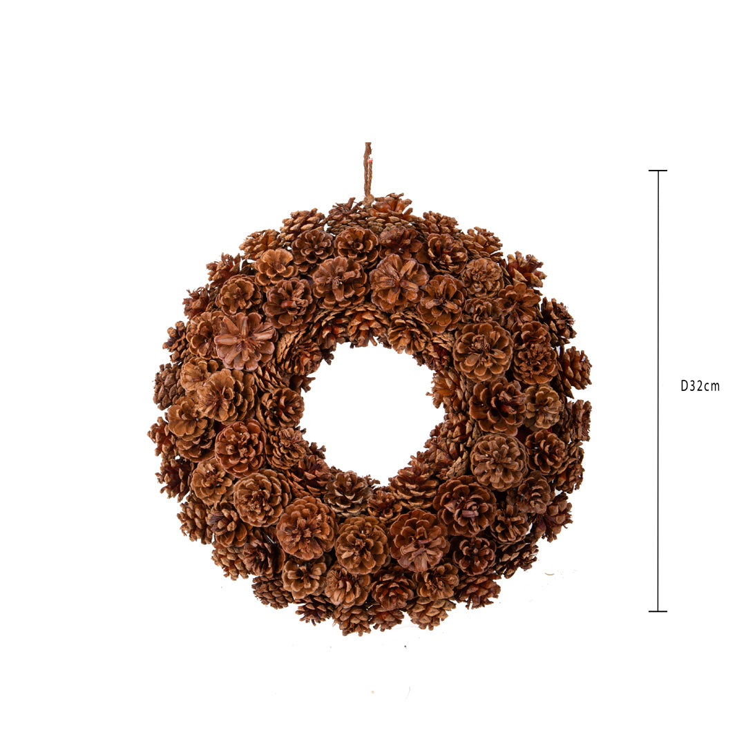 Corona con pigne bifacciale • H 32 cm