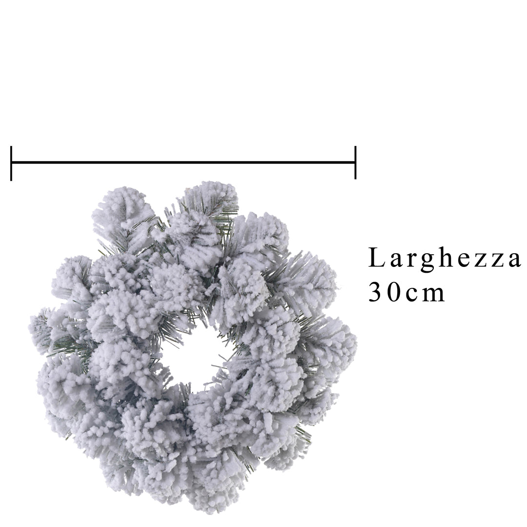 2 Pezzi •  Corona D.30 innevate   • 30 cm