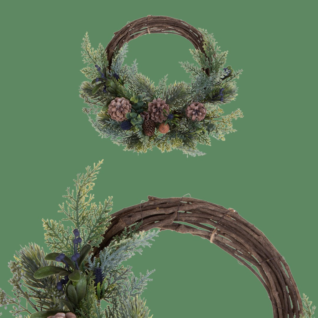 Corona willow con ghiande e mirtill • H 10 cm