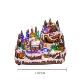 Villaggio 37xh31 cm mus+luci+mov nat. • H 31 cm