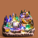 Villaggio 37xh31 cm mus+luci+mov nat. • H 31 cm