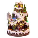 Villaggio albero natale con musica e movimento • 43 cm