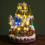 Villaggio albero natale con musica e movimento • 43 cm
