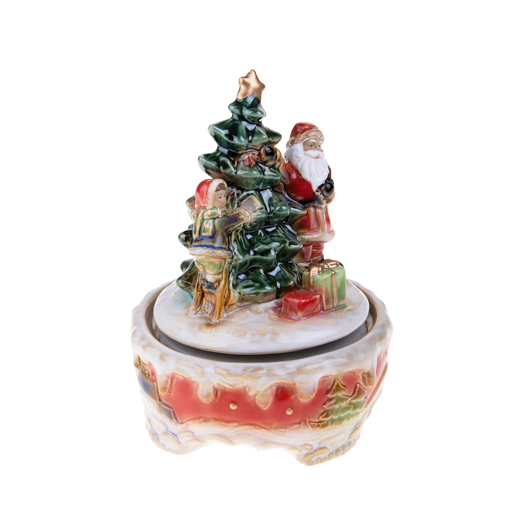 Carillon con babbo natale e albero • 20 cm