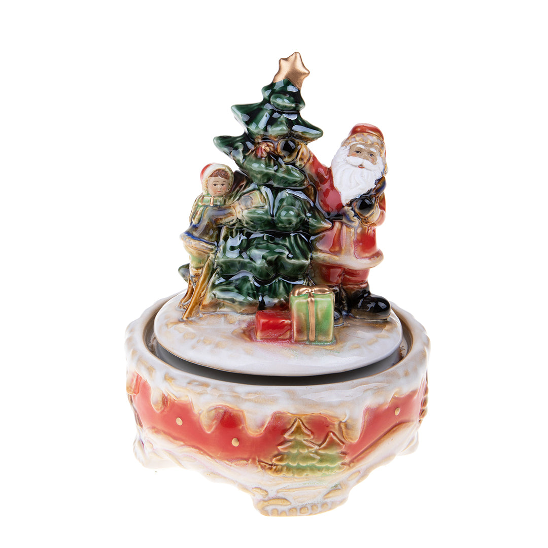 Carillon con babbo natale e albero • 20 cm