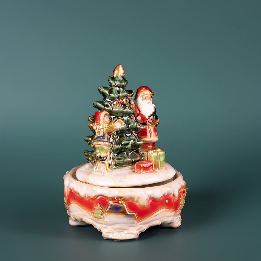 Carillon con babbo natale e albero • 20 cm