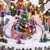 Villaggio 36xh24 cm carrozza luci+mov+mu • H 24 cm