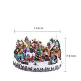 Villaggio 36xh24 cm carrozza luci+mov+mu • H 24 cm
