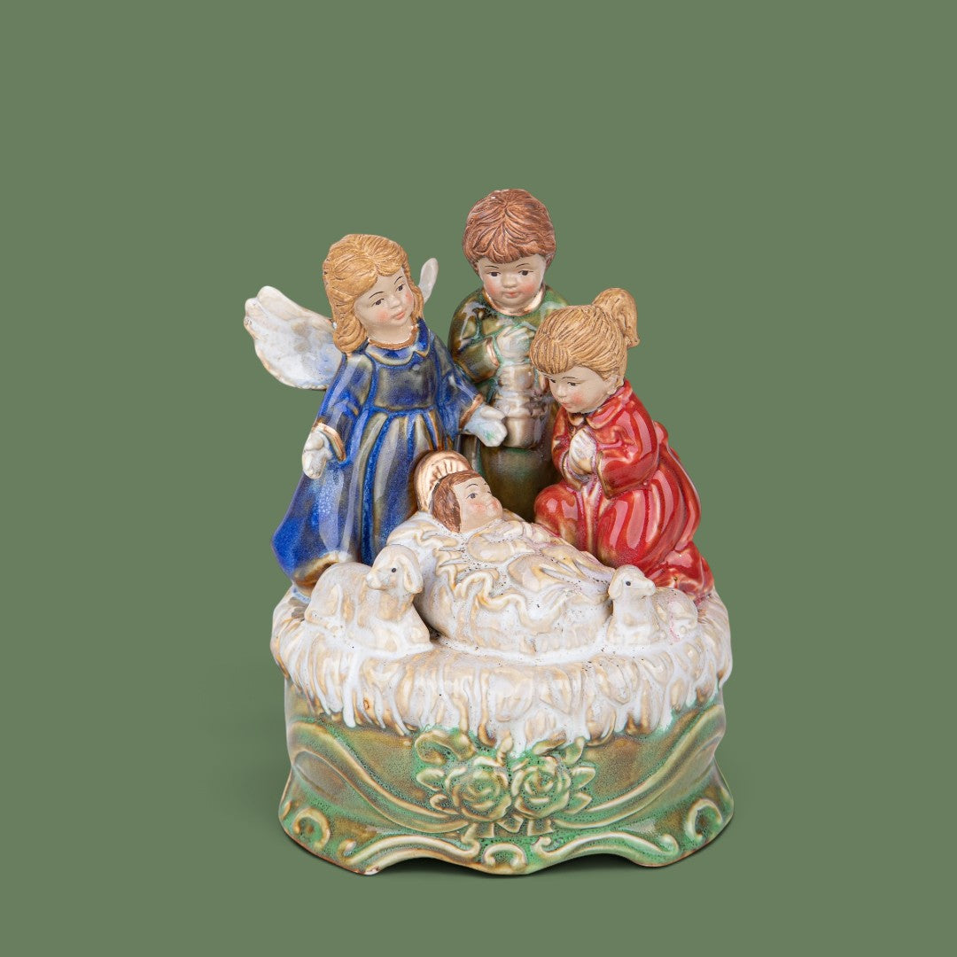 Carillon 13,5xh25 cm conAngelo e bambini • H 25 cm