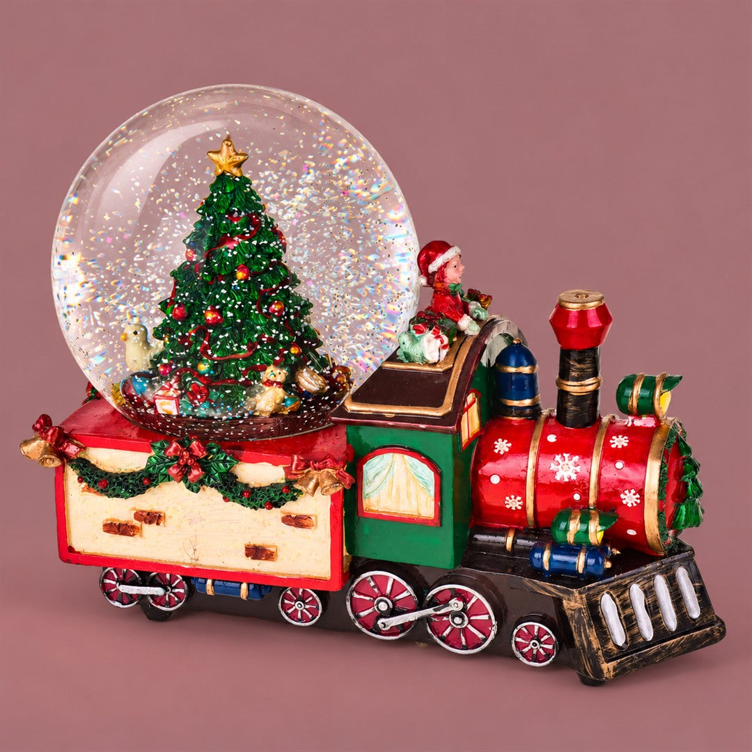 Locomotiva con sfera e carillon • H 21 cm