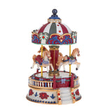 Carosello h19 cm con cavallini carillon • H 19 cm