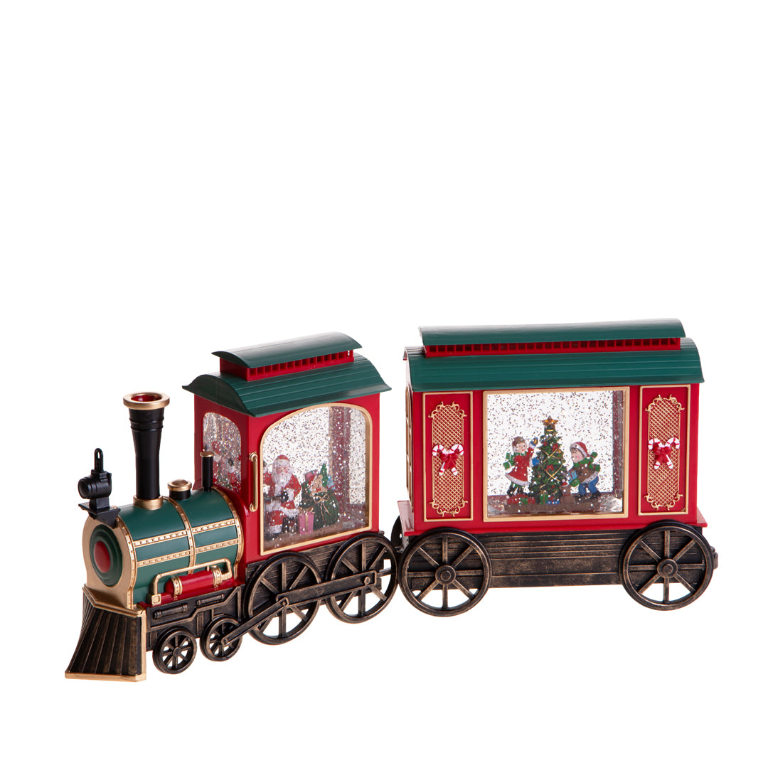 Treno con vagone con santa led+musica • H 20 cm