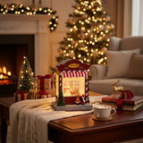 Toy shop con santa led+mus • H 22,5 cm