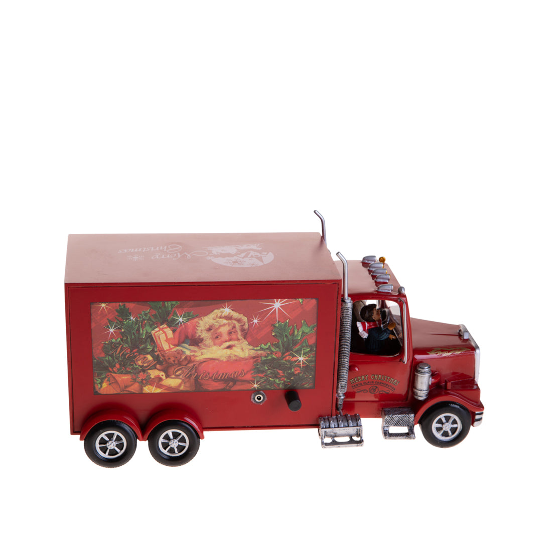 Truck 33xh16, con santa led+musica int • H 16,5 cm