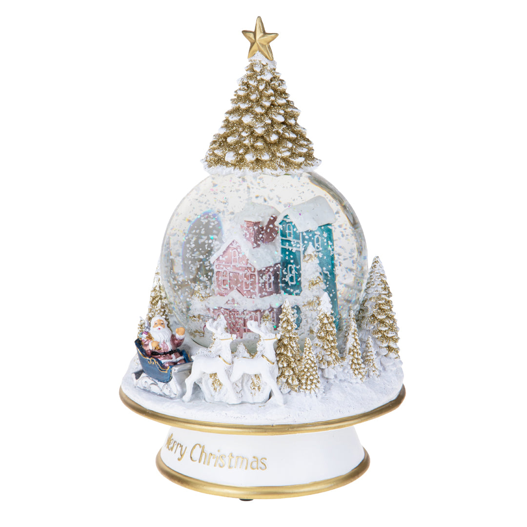 Carillon 14xh22 cm con slitta b.natale • H 22,3 cm