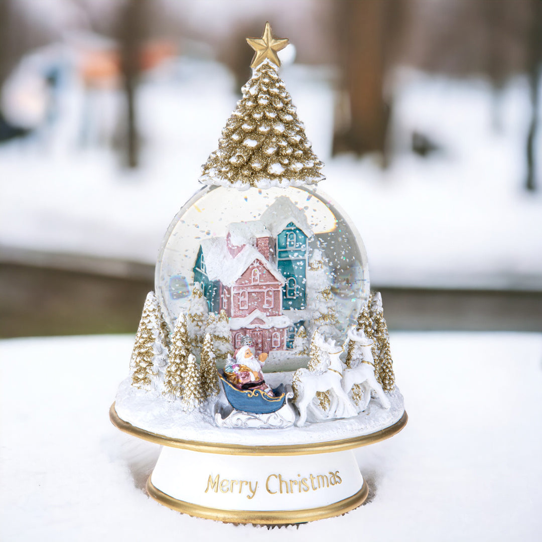Carillon 14xh22 cm con slitta b.natale • H 22,3 cm