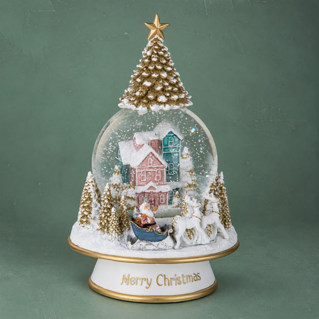 Carillon 14xh22 cm con slitta b.natale • H 22,3 cm
